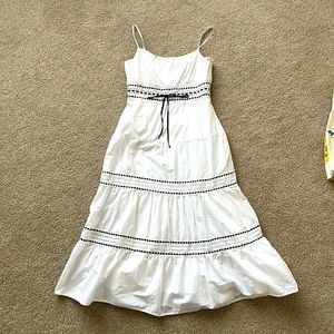 Beautiful White Cotton Dress . Loft Size 0